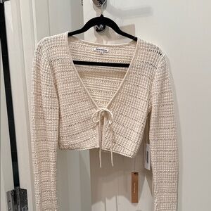Reformation Ivory Knit Crop Top